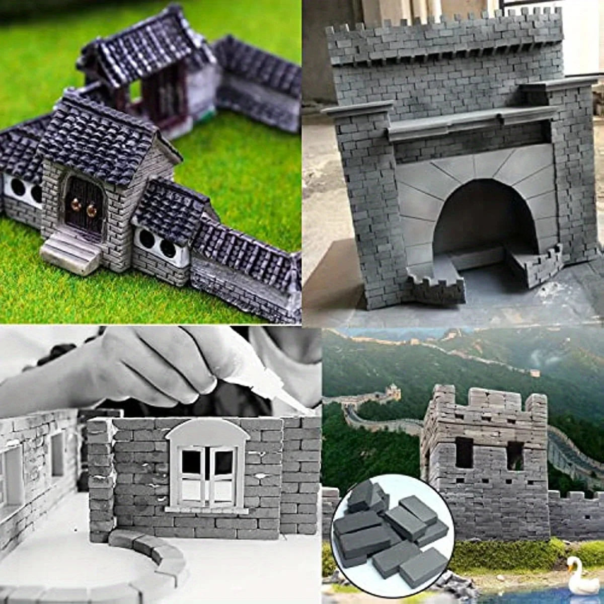 1:35 Scale 150/200 Pieces Mini Bricks For Landscaping Miniature Bricks Brick Wall Small Bricks For Model Railway Scenery