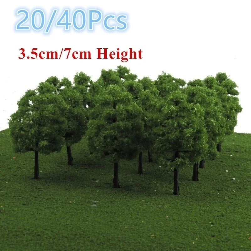 20/40Pcs Green Model Trees. Model Train Railroad Scenery Landscapes.