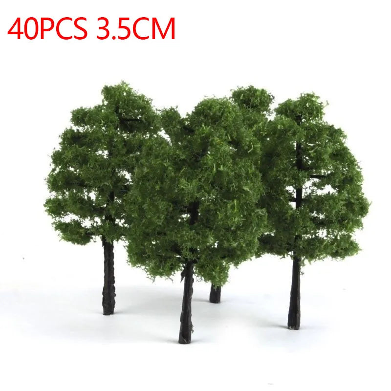 20/40Pcs Green Model Trees. Model Train Railroad Scenery Landscapes.