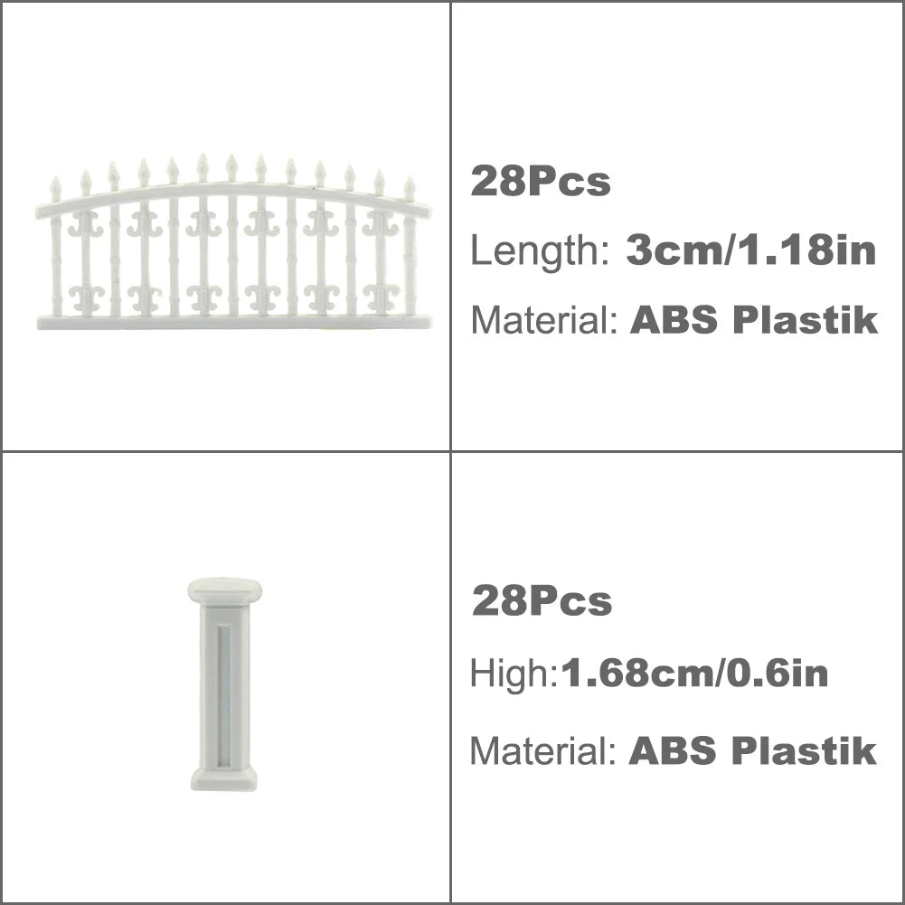 1 Meter Model Railway N Z Scale 1:160 Building Fence Wall White Architectural