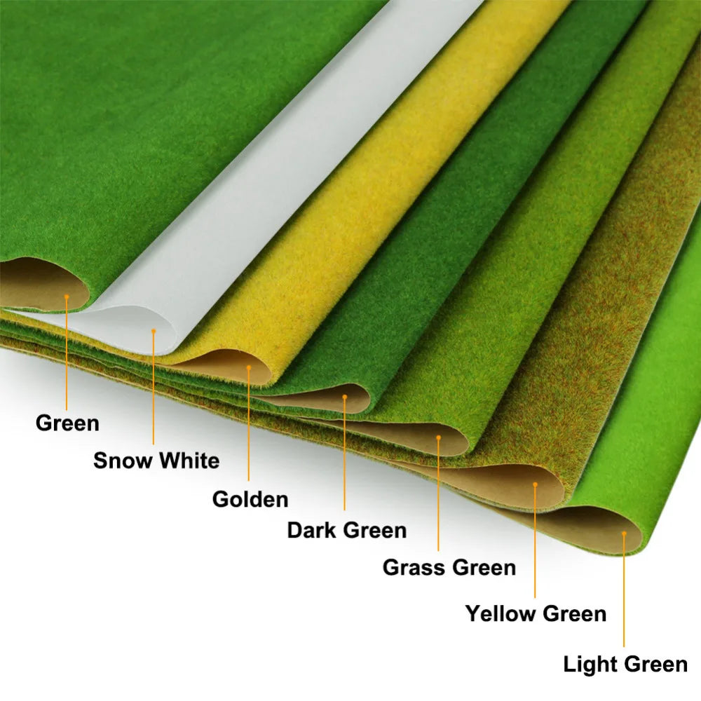 HO/N scale 0.4m X 1m Grass Mat Model Green Artificial Lawns Turf Carpets for Model Railway Scenery Train Layout
