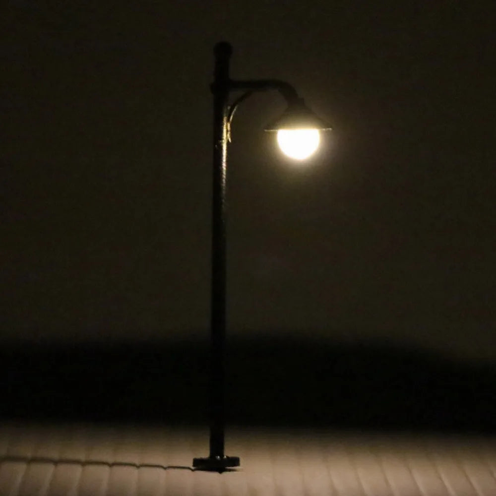 Evemodel 10pcs Model Railway 1:160 Lamp Post Street Lights N Scale Warm LEDs 1.85In