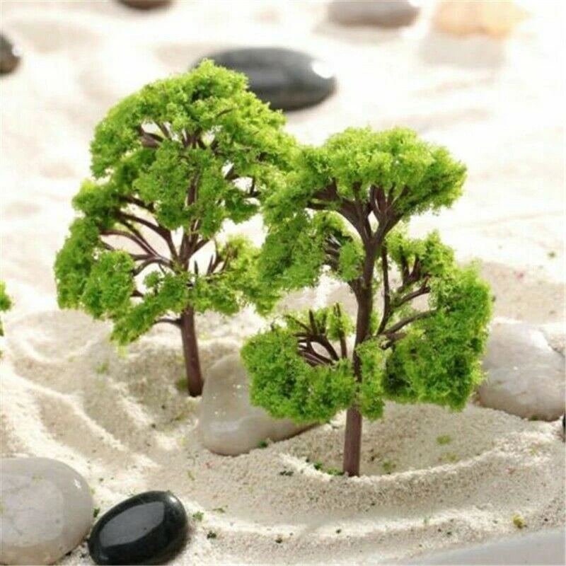 10pcs Miniature Model Trees 4CM Scale, Plastic Scenery for Diorama Railway, Mini Landscape