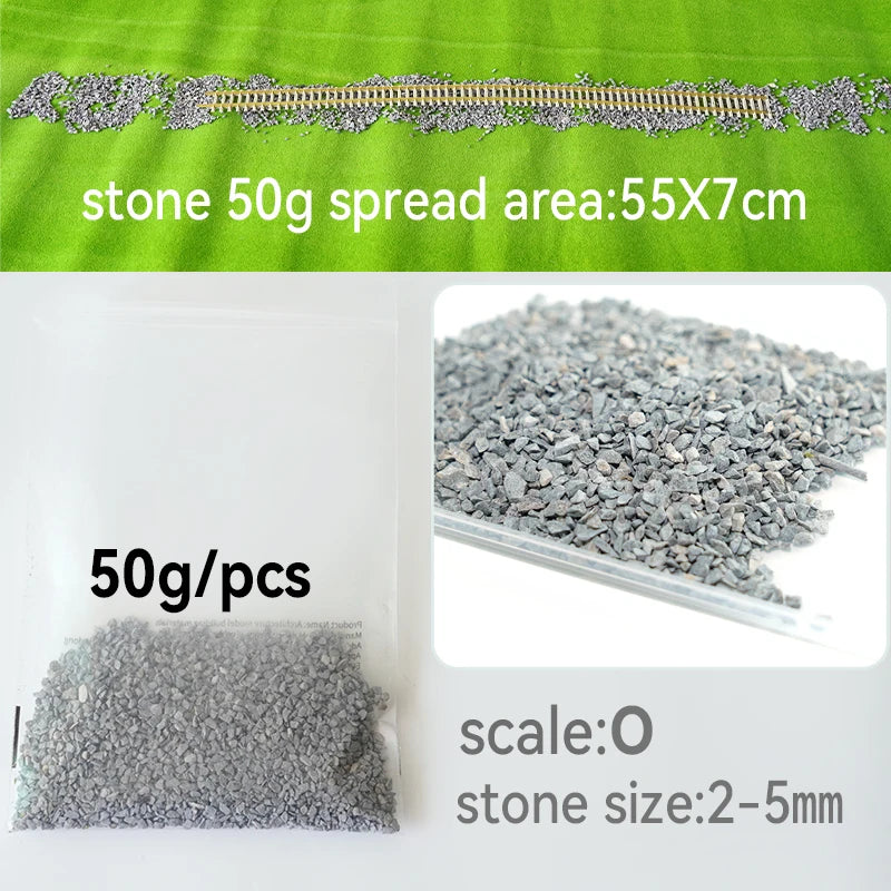 50G Railway Stones for HO N G O Scale Model Train Railways Landscape Layout