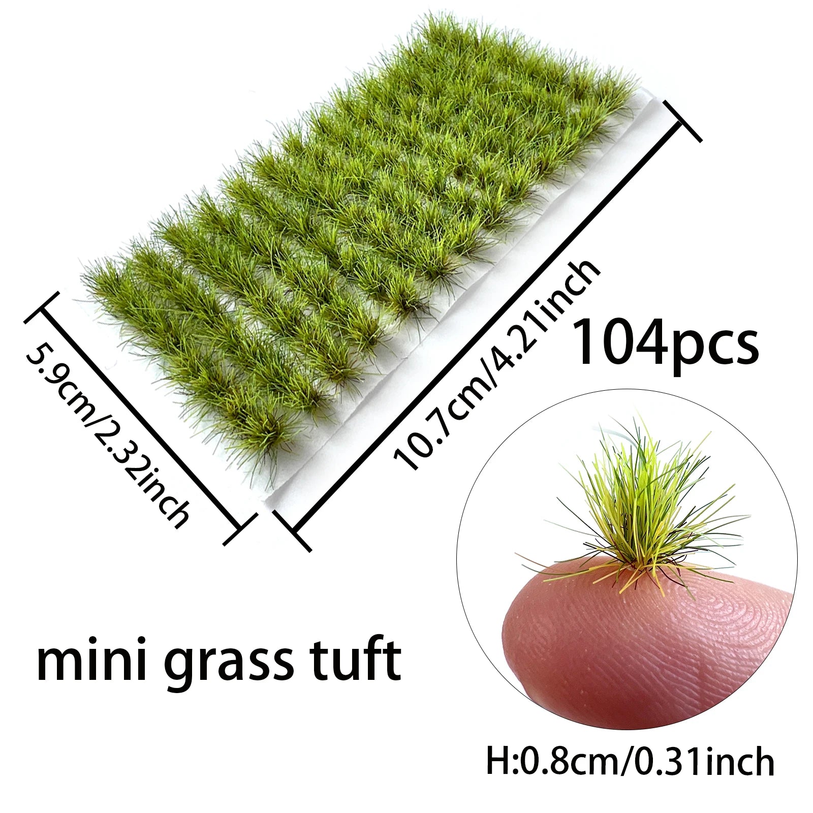 Miniature Lawn Realistic Grass Cluster. Model Train Scenery Kit  104pcs/box