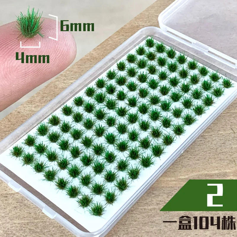 Simulation Grass Tuft Miniature Static Grass Series Model Ho/N Scale Model Railway/Train Layout Scenery. Miniature detail.