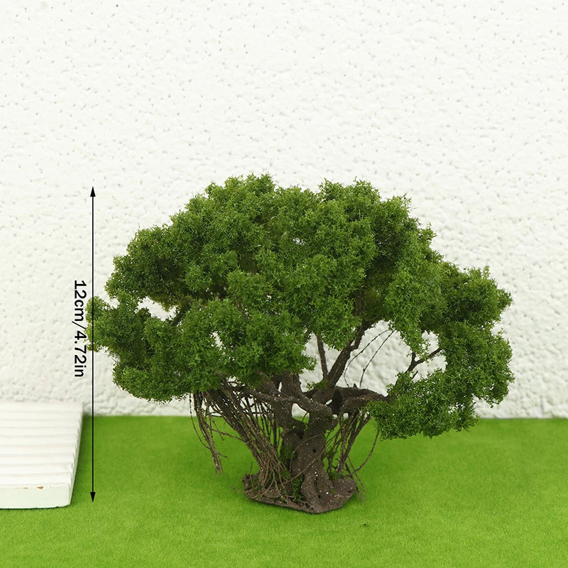 12/15cm Miniature Model Trees - Orange & Green Scenery Trees for Model Railway Layouts