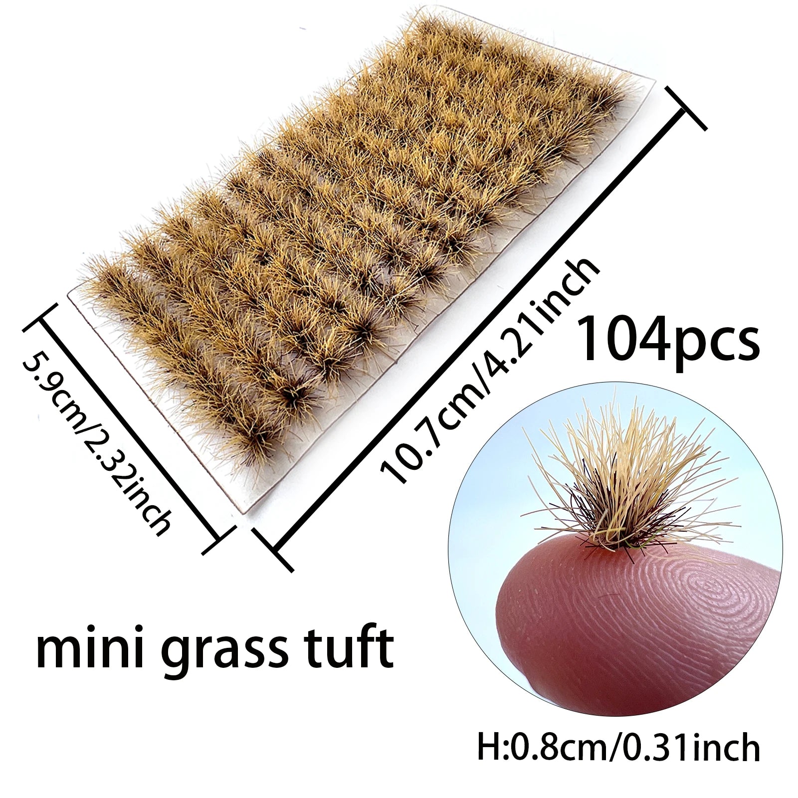 Miniature Lawn Realistic Grass Cluster. Model Train Scenery Kit  104pcs/box