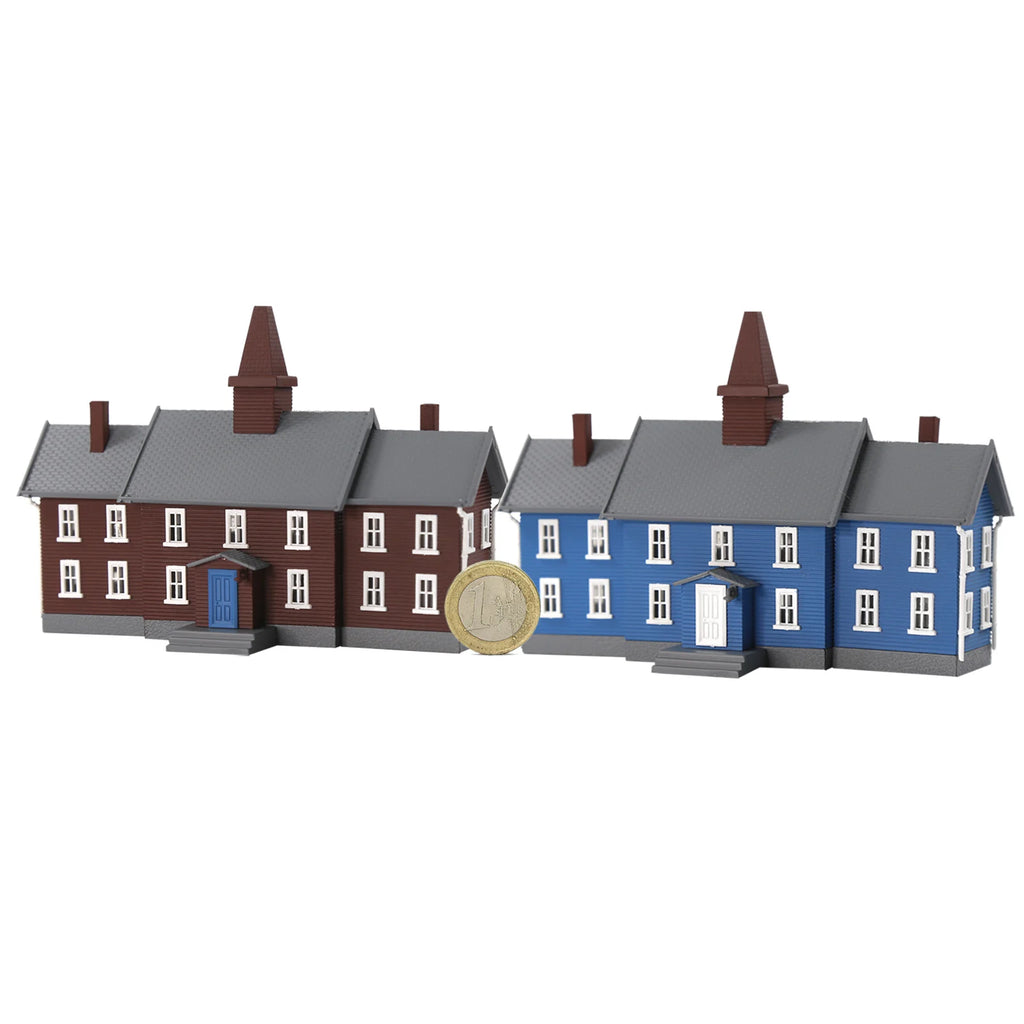 N Scale 1:160 Pre-built Painted School Building Kit Two-story