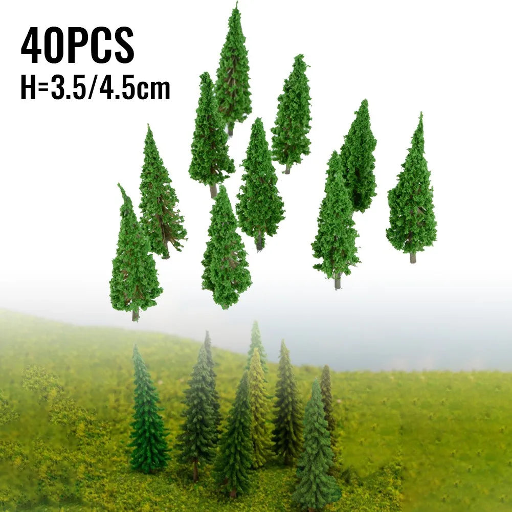 40pcs Model Trees 1:100 Model Train Railroad Layout Scenery Landscapes