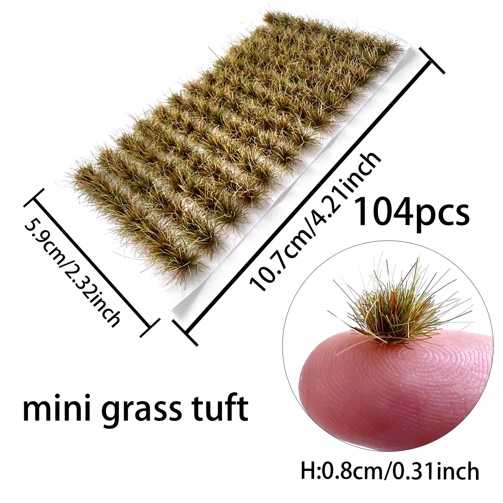 Miniature Lawn Realistic Grass Cluster. Model Train Scenery Kit  104pcs/box