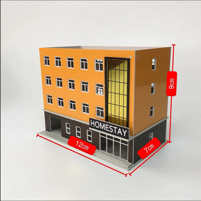 N Scale Railway Scenery Kit - Miniature Hotel Building DIY Model. Model Railway/Train Layout Scenery. Miniature detail.