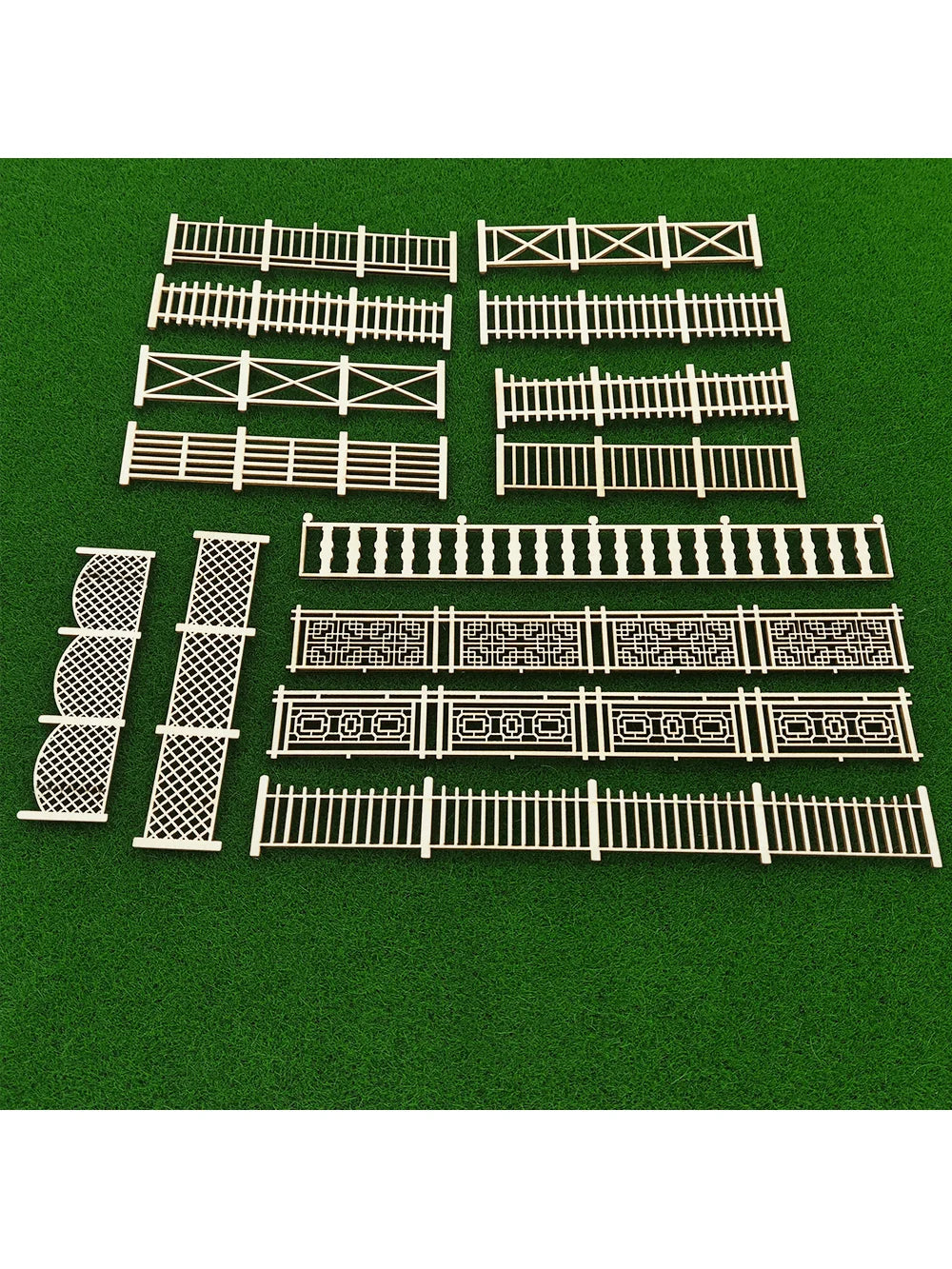 4-Piece Wooden Garden Fence Model Railway Landscaping