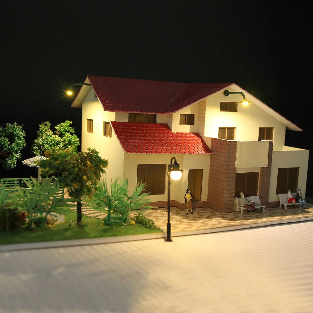 10pcs 1:87 Model Railway Lights With 10 Resistors (not Pre-soldered) For 9~18V Outdoor Wall Goose Neck LED Light Railroad