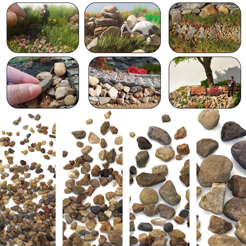 40g DIY Stone Model Grass - Mesh Model Rail Scenery for HO Scale Model Train