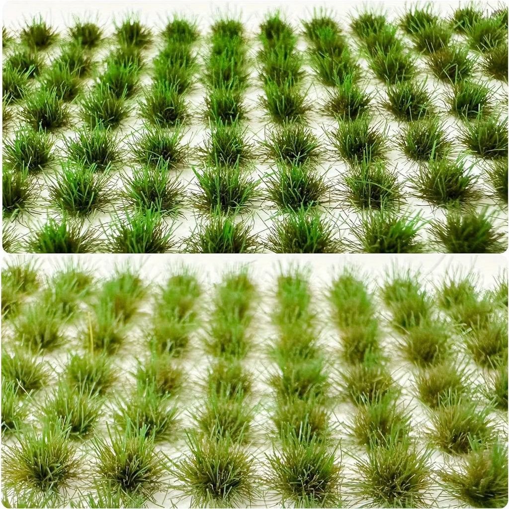 104pcs/pack Static Grass Tuft, Model Grass Tufts Terrain Model Kit Static Scenery Model Miniature Shrubs Bushes for Train Landscape