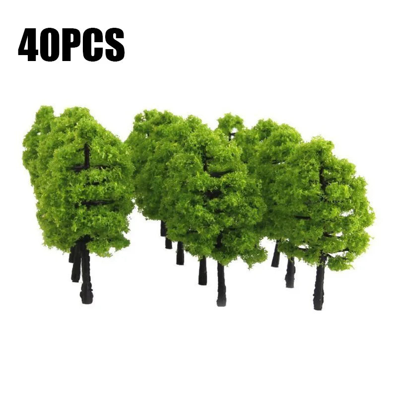 40 Pcs 1:100 Scale Model Trees 3.5cm Railroad Landscape Scenery Model Trees To Decorate Building Model Park