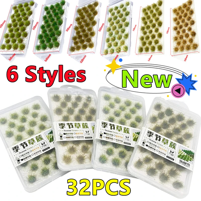 32PCS Seasonal Grass Tuft Model for Building Model Railroad Scenery