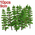 10Pcs Trees Model Green For Scale Railway Layout 9CM Miniature Sandtable Model Scenery DIY For Scene Decoration