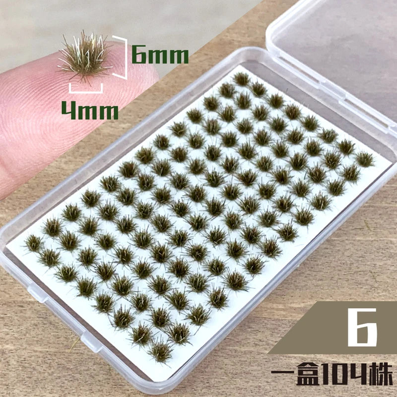 Simulation Grass Tuft Miniature Static Grass Series Model Ho/N Scale Model Railway/Train Layout Scenery. Miniature detail.