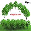 20Pcs Model Trees. Train Railroad Park Scenery Hight 3.5cm Model Railway/Train Layout Scenery. Miniature detail.