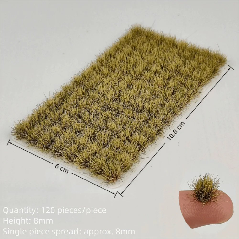 120PCS Multicolor Grass Tufts Self-Adhesive 8mm Height Miniature Flower Grass Model Modeling Materials Scenery Model