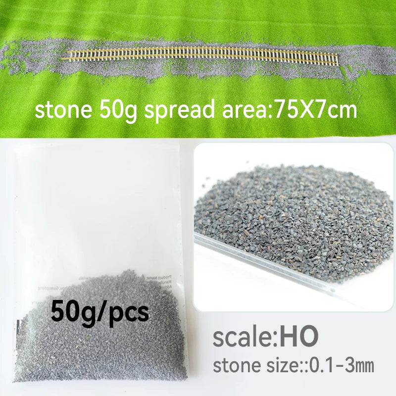 50G Railway Stones for HO N G O Scale Model Train Railways Landscape Layout
