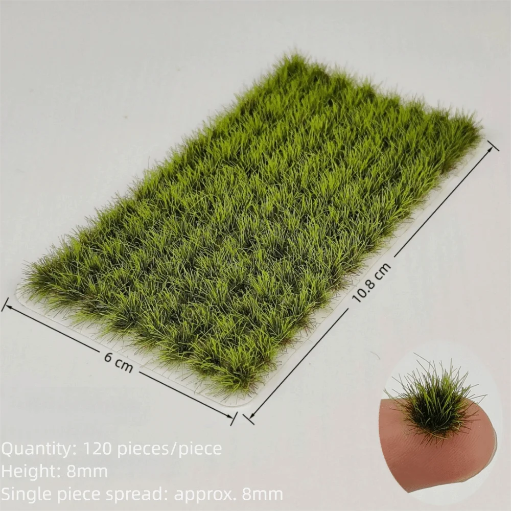 120PCS Multicolor Grass Tufts Self-Adhesive 8mm Height Miniature Flower Grass Model Modeling Materials Scenery Model