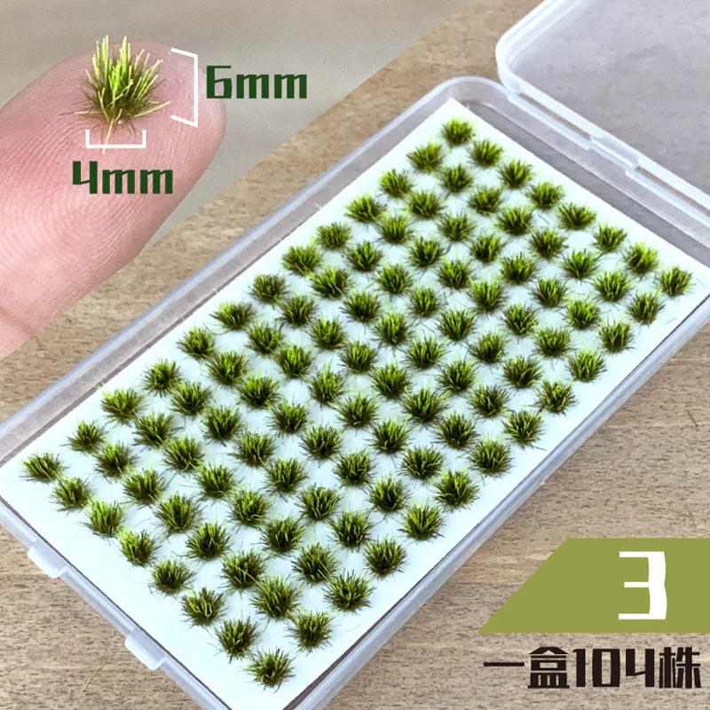 Simulation Grass Tuft Miniature Static Grass Series Model Ho/N Scale Model Railway/Train Layout Scenery. Miniature detail.