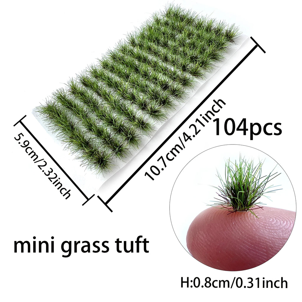 Miniature Lawn Realistic Grass Cluster. Model Train Scenery Kit  104pcs/box