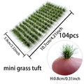 Miniature Lawn Realistic Grass Cluster. Model Train Scenery Kit  104pcs/box