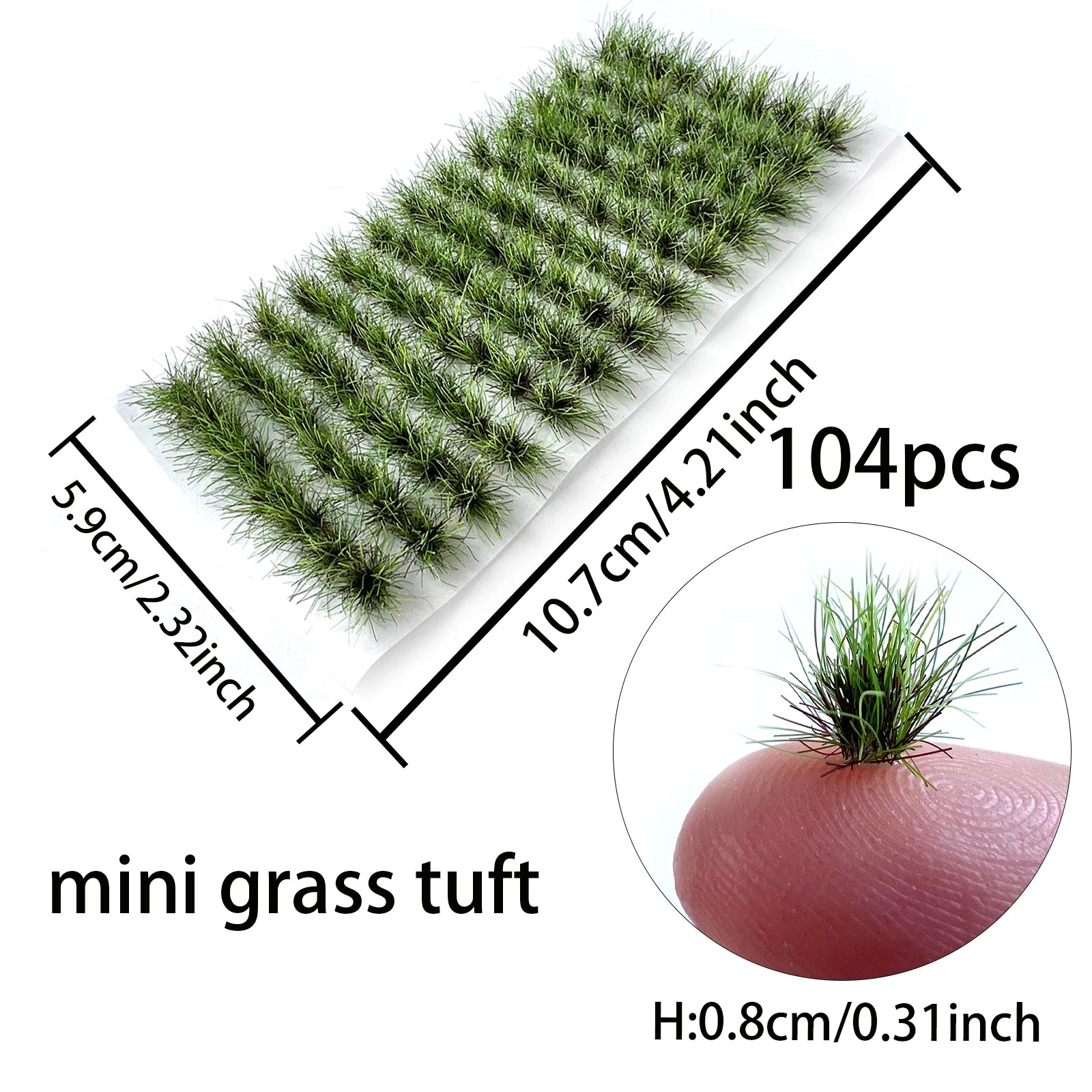Miniature Lawn Realistic Grass Cluster. Model Train Scenery Kit  104pcs/box