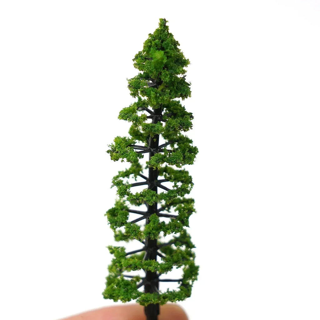 10Pcs Trees Model Green For Scale Railway Layout 9CM Miniature Sandtable Model Scenery DIY For Scene Decoration