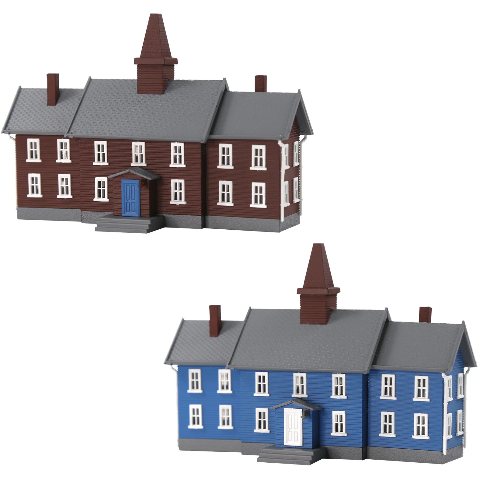 N Scale 1:160 Pre-built Painted School Building Kit Two-story