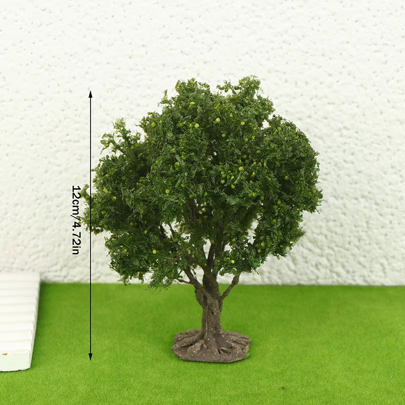 12/15cm Miniature Model Trees - Orange & Green Scenery Trees for Model Railway Layouts