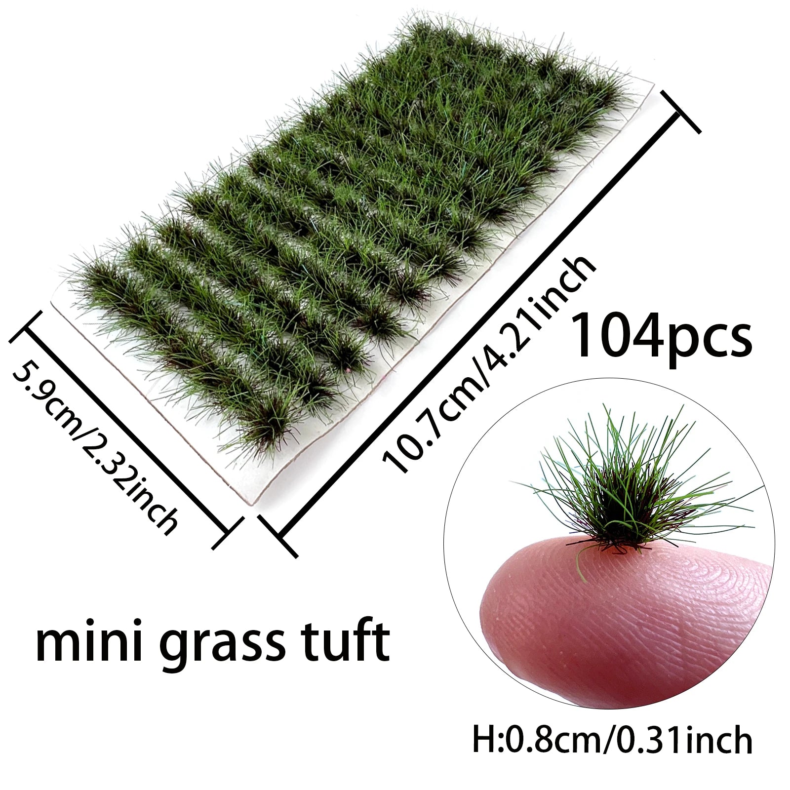 Miniature Lawn Realistic Grass Cluster. Model Train Scenery Kit  104pcs/box