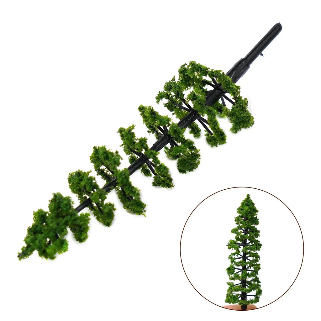 10Pcs Trees Model Green For Scale Railway Layout 9CM Miniature Sandtable Model Scenery DIY For Scene Decoration
