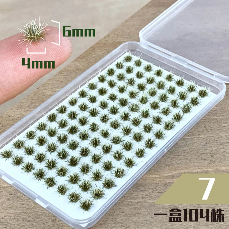 Simulation Grass Tuft Miniature Static Grass Series Model Ho/N Scale Model Railway/Train Layout Scenery. Miniature detail.