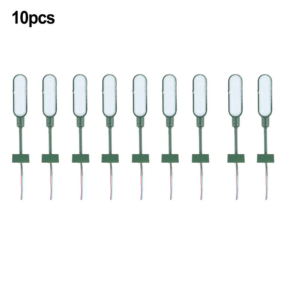 10pc Lamps Model Railway Lights Lattice Mast Light Track N Kit Platform Light LED 28mm Series Resistors For Connection To 12-16V