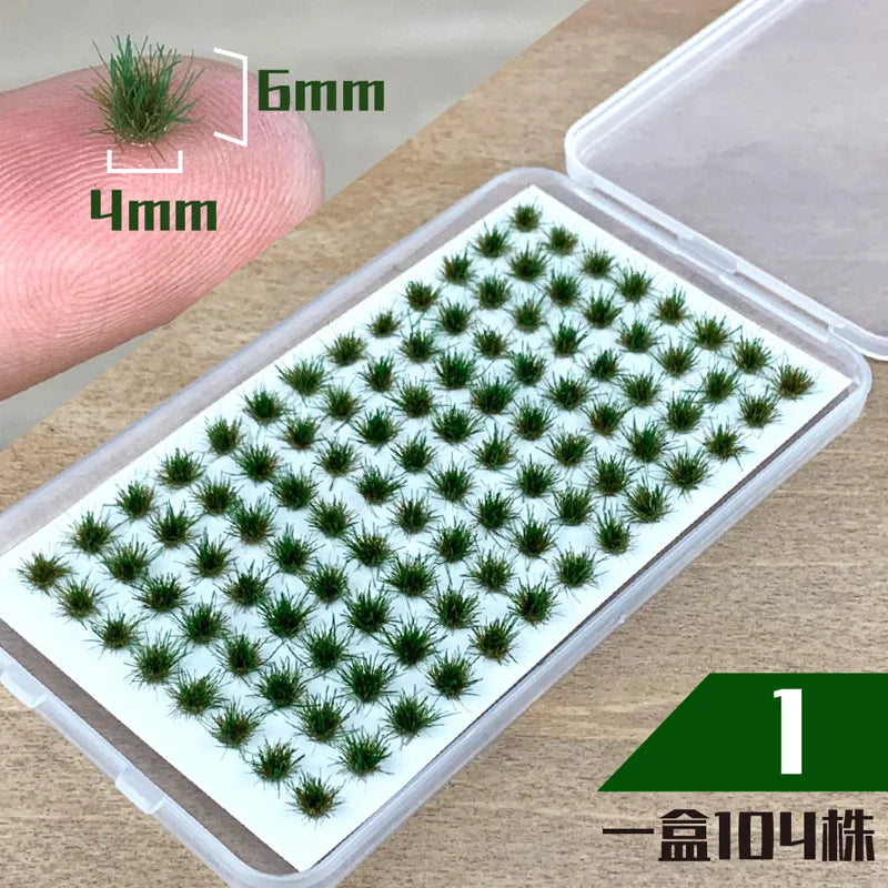 Simulation Grass Tuft Miniature Static Grass Series Model Ho/N Scale Model Railway/Train Layout Scenery. Miniature detail.