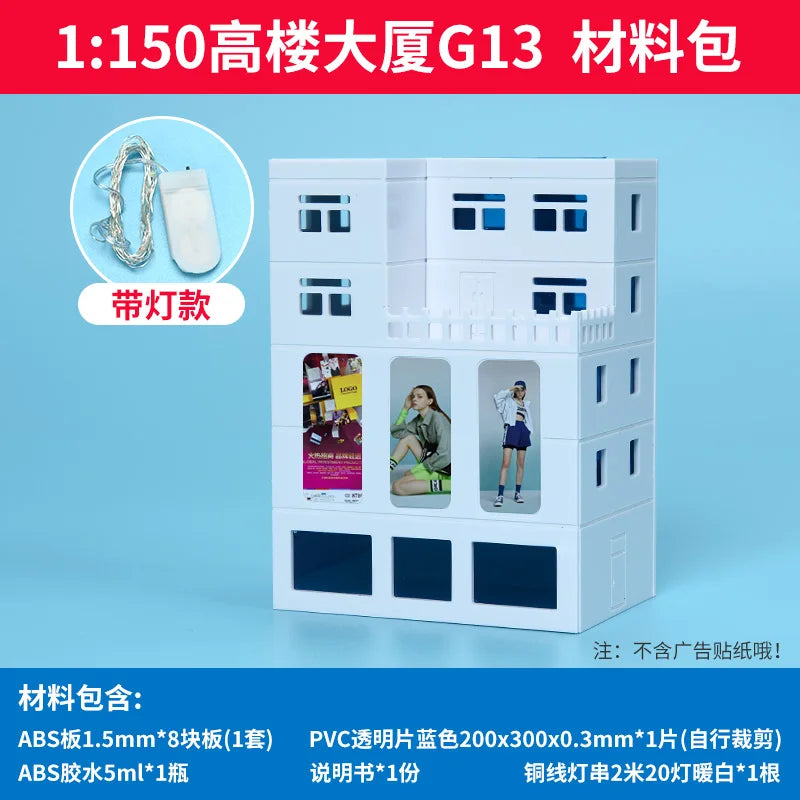 1/150 N Scale City Building Model Railway Layout Street Building Scene