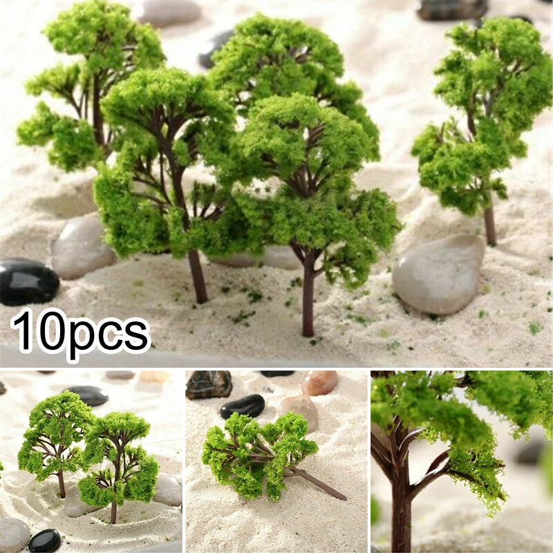 10Pcs 4CM Model Trees for Model Railroad Scenery.