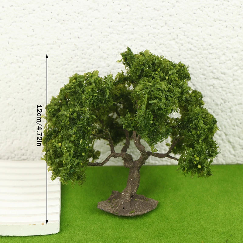 12/15cm Miniature Model Trees - Orange & Green Scenery Trees for Model Railway Layouts