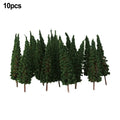 10pcs Pine Trees Model Trees 65mm 3 Different Greens For N / OO Gauge Railway Railroad Layout Scenery Decoration