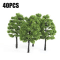 40 Pcs 1:100 Scale Model Trees 3.5cm Railroad Landscape Scenery Model Trees To Decorate Building Model Park