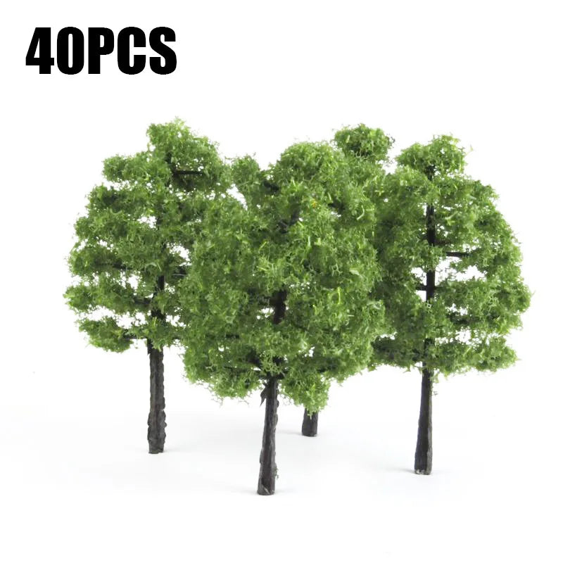 40 Pcs 1:100 Scale Model Trees 3.5cm Railroad Landscape Scenery Model Trees To Decorate Building Model Park