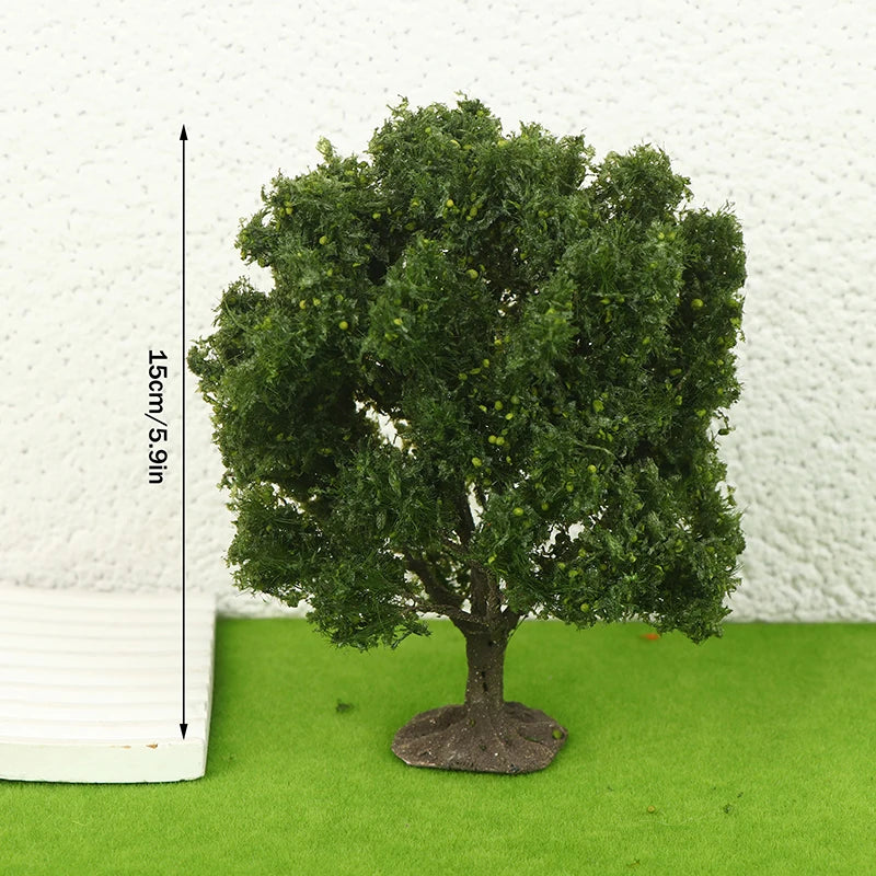 12/15cm Miniature Model Trees - Orange & Green Scenery Trees for Model Railway Layouts