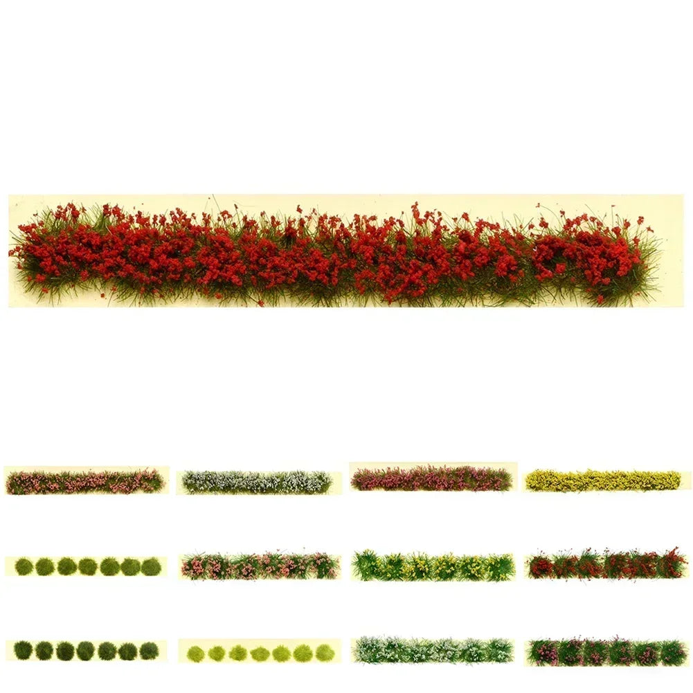 Miniature Flowers Grass Tufts Model For HO Train Railway Building Garden Scene Model Railway/Train Layout Scenery. Miniature detail.
