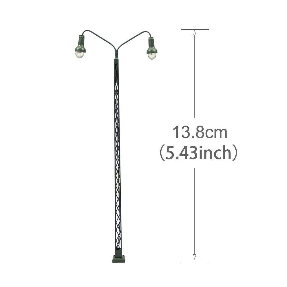 5pcs Model Railway Lamp Lattice Mast Light HO 1:87 Scale LED Street Light Train Layout  Scenery