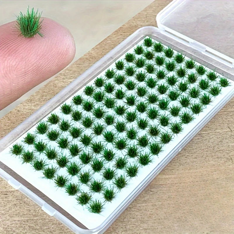 104pcs/pack Static Grass Tuft, Model Grass Tufts Terrain Model Kit Static Scenery Model Miniature Shrubs Bushes for Train Landscape